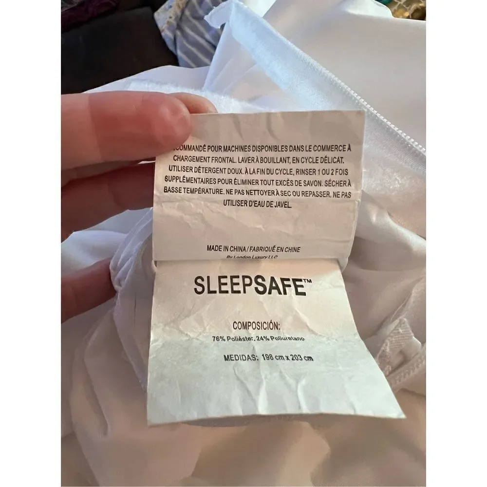 Sleepsafe Waterproof Mattress Encasement - Zippered Mattress Protector Cover - D